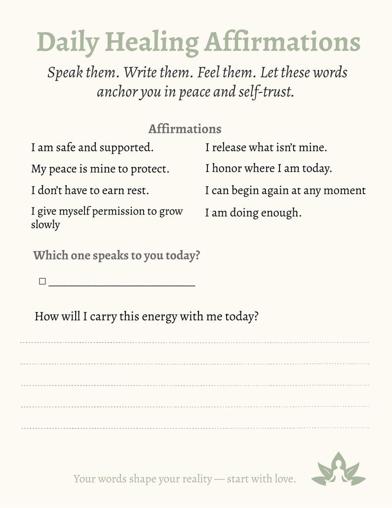 Emotional Reset Toolkit – Printable Nervous System Calm & Self ...