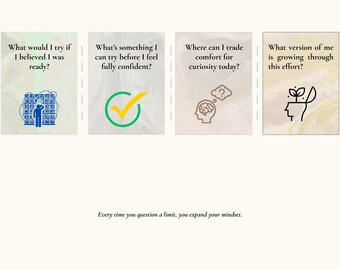 Selbstreflexions-Prompt-Karten - Wachstums-Mindset Printable Deck