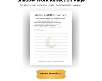 Shadow Work Reflection Worksheet | Explore Hidden Beliefs with Curiosity & Compassion
