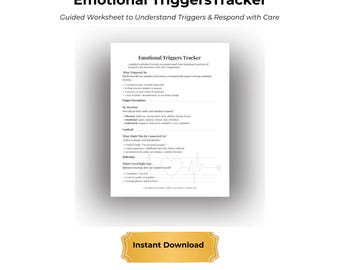 Foglio di lavoro sui trigger emotivi / Tracker guidato per comprendere le reazioni e rispondere con consapevolezza (PDF stampabile)