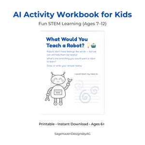 STEM Activity Pack for Kids | AI Learning Worksheets | 8 Printable Pages Ages 7–12