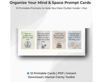 Mental Clarity Prompt Cards: Thought-Reset Well-Being (Instant PDF Download)