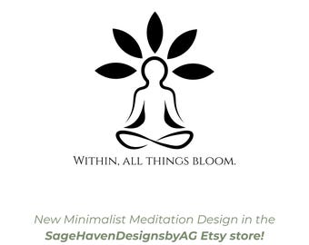 Minimalist Meditation SVG, PNG, PDF Bundle; Spiritual Yoga Clipart