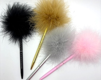 Slim Metallic Fluffy  Pen . Clueless Pen