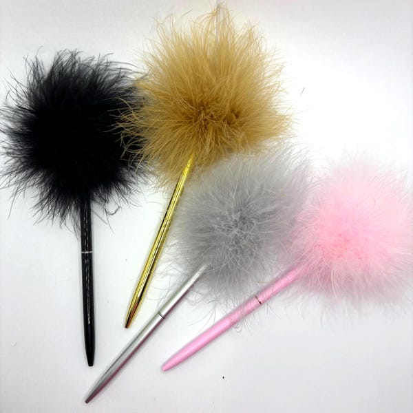 Slim Metallic Fluffy  Pen . Clueless Pen
