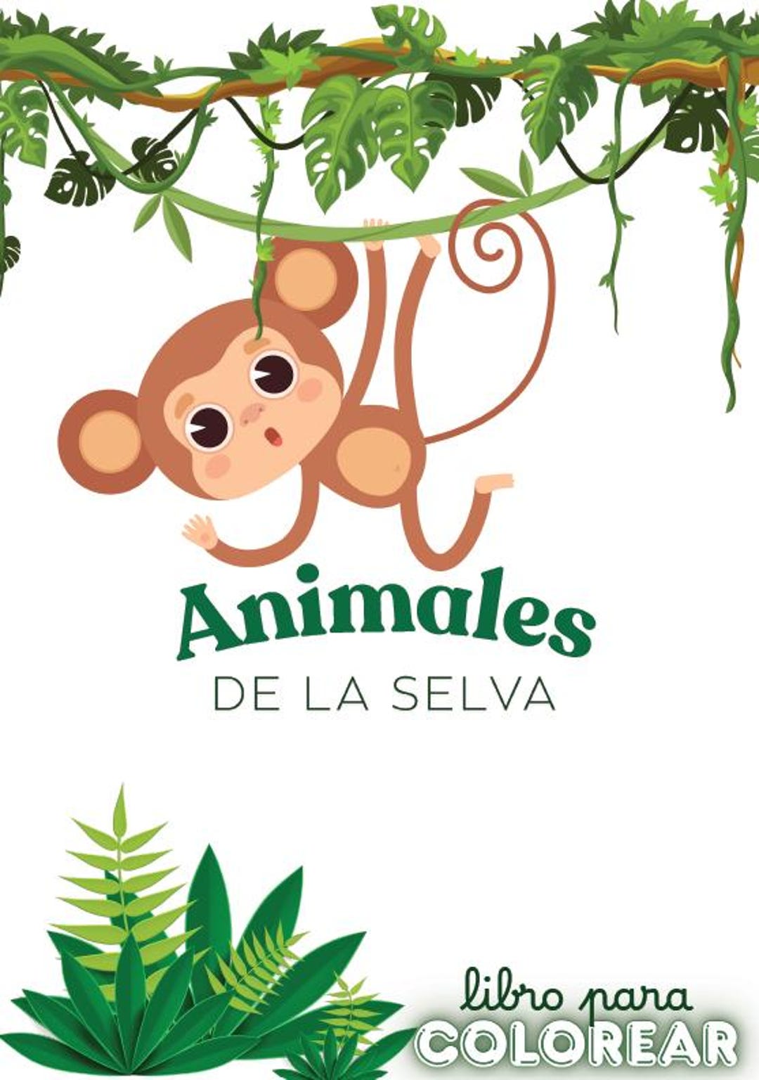 Libro para Colorear Animales de la Selva - Etsy España