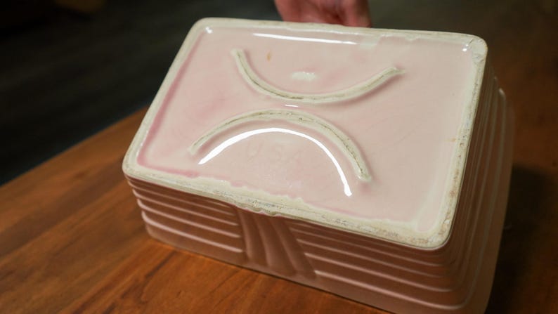 Vintage Art Deco Pink Ceramic Planter Bowl, Blush USA Pottery Mid ...