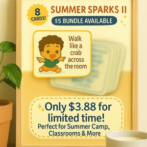 Summer Sparks II- OT x Montessori Movement Cards | Sensory- Friendly Printable for Kids, Classrooms & Camps