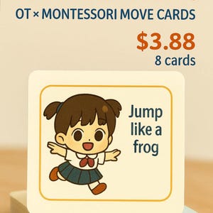 Summer Gross Motor Movement Cards for Kids | OT × Montessori PDF Printable | PreK–3rd Grade Summer Activity