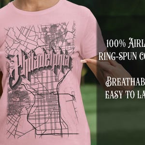 Philadelphia Map T-Shirt, Vintage Philly Street Grid Tee, PA City Old Font Top, City of Brotherly Love Shirt, 215 Local, Pennsylvania Pride