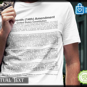 Betonte 14. Änderung Shirt, Due Prozesseklausel T-Shirt, Gleicher Schutz US Verfassung Top, Bürgerrechtsgesetz Geschenk, Habeas Corpus, Freiheit