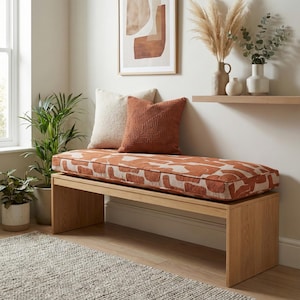 2" Thick Custom Bench Cushion Indoor, Cozy Floor Cushion, Farmhouse Window Seat Cushion, Reading Nook Cushion, Modern Kallax Bench Cushion