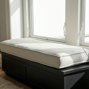 2&quot; Thick Linen Bench Cushion Indoor, Washable Linen Cushion, Custom Window Bench Cushion, Reading Nook Cushion,Floor Cushion, Kallax Cushion