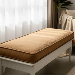 2&quot; Linen Bench Cushion Indoor, Custom Linen Cushion With Insert, Window Seat Cushion, Kallax Cushion, Reading Nook Cushion, Floor Cushion