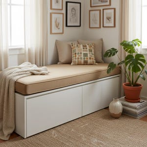 3&quot; Velvet Custom Bench Cushion, Window Seat Cushion, Washable Kallax Cushion, Reading Nook Cushion, Large Floor Cushion, Bench Seat Cushion