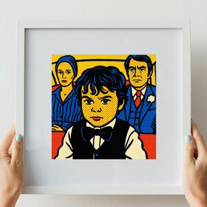 Pop Art Horror Movie Kid Printable Wall Art – Retro Comic Style Creepy Boy Poster – Digital Download for Halloween or Alternative Decor
