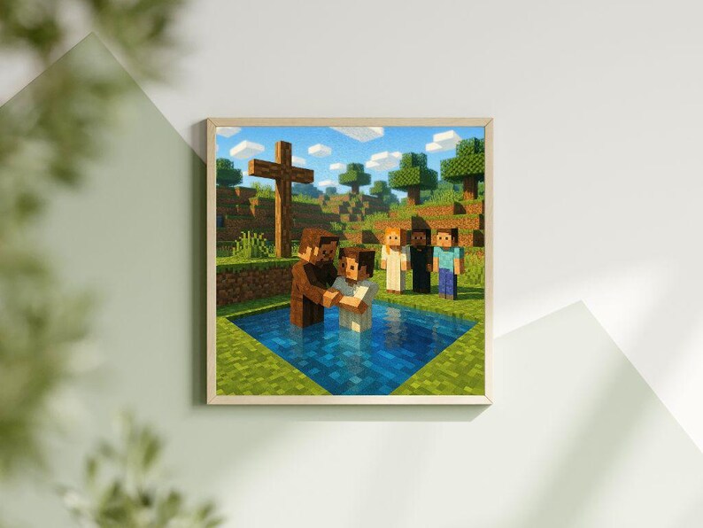 Minecraft Communion Minecraft Christian Baptism Printable Wall Art (digital Download) - Etsy