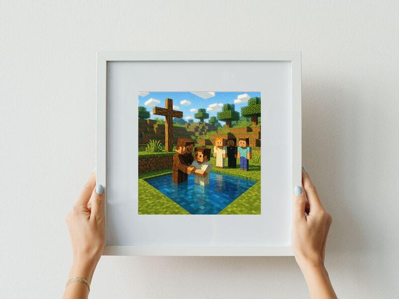 Minecraft Communion Minecraft Christian Baptism Printable Wall Art (digital Download) - Etsy