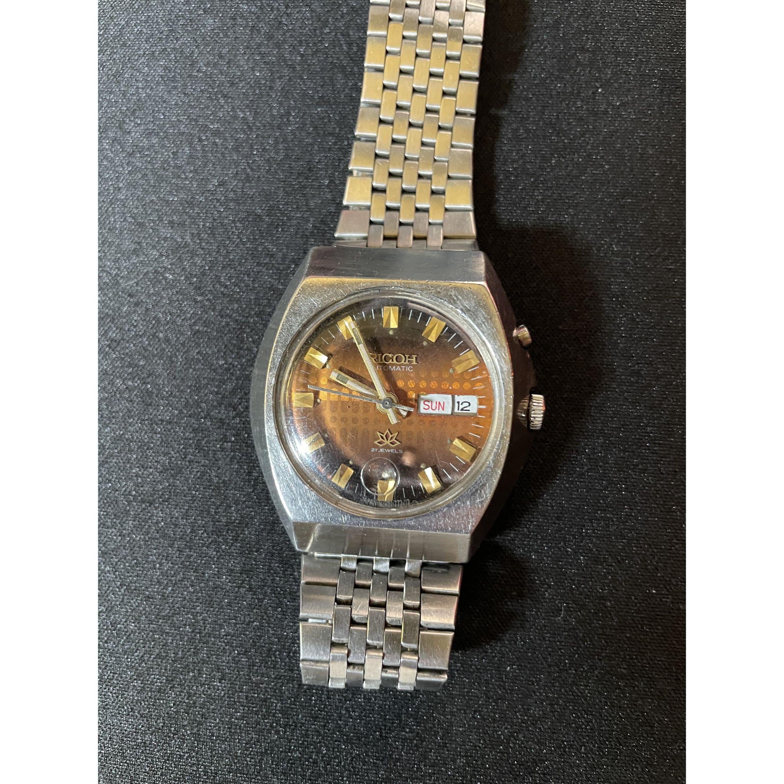 Vintage Ricoh 21 Jewels Automatic Watch – Gradient Orange