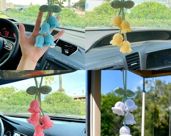 Cute Lily Of The Valley Car Hanging Mirrow , Car Plant Decor , Car Mirror Hanging Accessories,  Lily Of The Valley Plant, Car Accessories