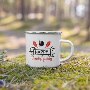 Enamel Camper Mug: Lightweight, Durable, Silver Rim