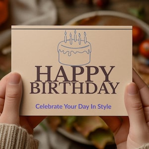 Minimalist Happy Birthday Card Printable
