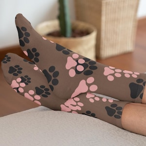 Pet Paw Print Socks, Cozy Pet Lover Gift, Cute Animal Print, Fun Socks, Dog & Cat Mom and Dad Gift, Sock Gift for Animal Lovers