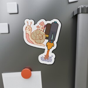 Snail with Jet Pack Sticker, Rocket Snail Vinyl Decal for Laptop,Water,Bottle, Phone, Funny Speedy Snail Sticker, Cute Rocket Animal Sticker