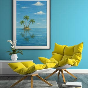 Cyfrowe wydruki artystyczne SpongeBob Island Sunset – 3 sztuki | Tropikalna kreskówka ścienna | Natychmiastowe pobranie