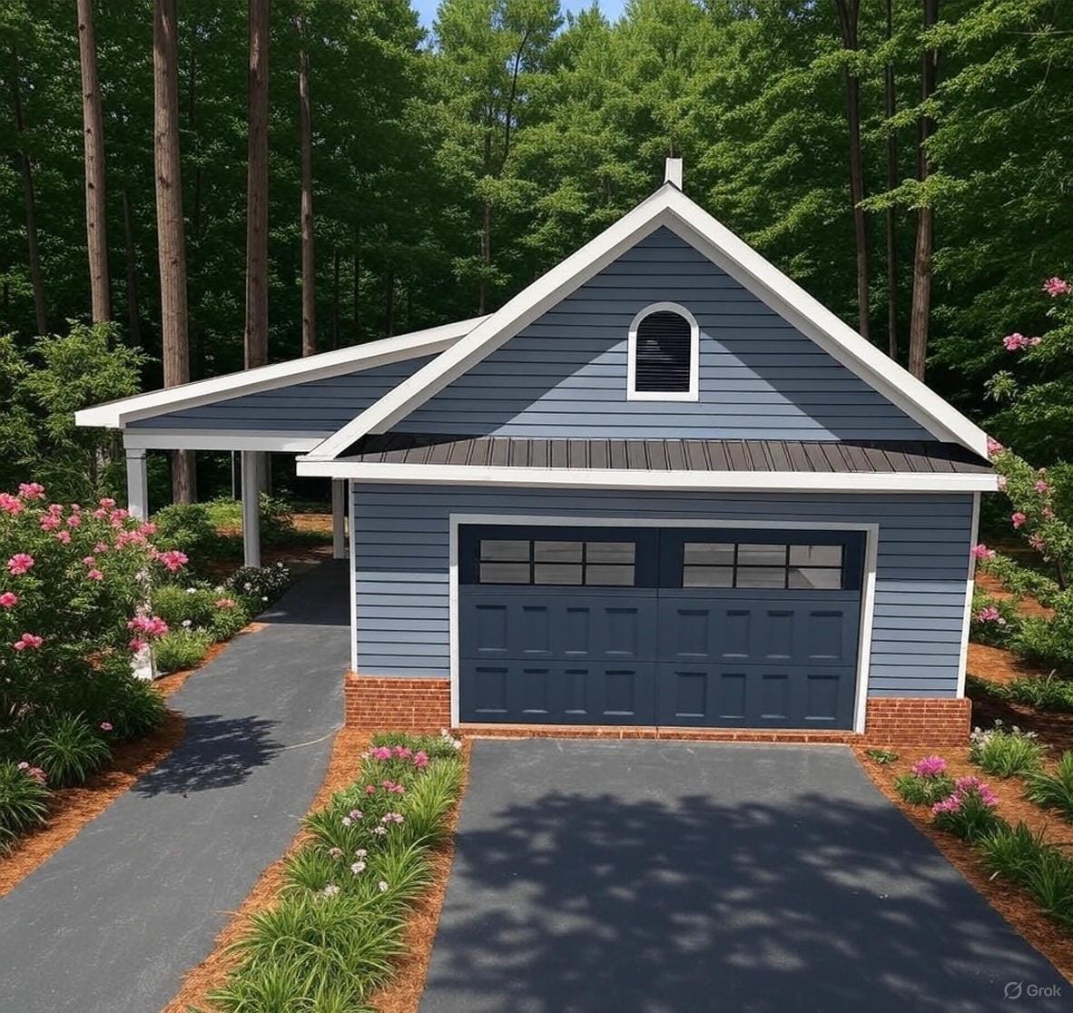 24X34 Detached Garage Plans with side porch