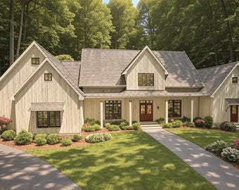 4 Bedroom Craftsman Farmhouse Plans - 3300 sqft