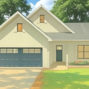 3 Bedroom House Plan - Custom Farmhouse - 1300 sqft