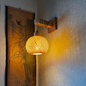 Natural Bamboo Wall Light – Eco-Friendly Modern Wall Sconce for a Warm, Stylish Interior
