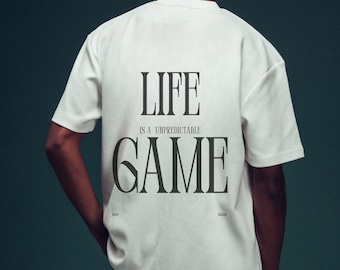 Camiseta gráfica "La vida es un juego" - Camisa urbana de colores cómodos