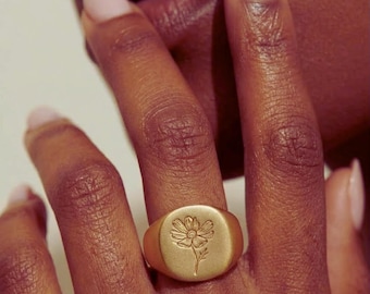 Joyas para el Día de la Madre - Anillo de flor delicada - Regalo de flor de nacimiento para mamá