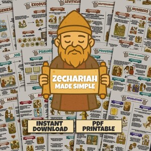 Zechariah Made Simple PDF Visual Bible Study Guide Old Testament Printable Christian Digital Download Easy Bible Note for Beginner and Group