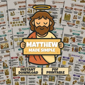 Matthew Made Simple PDF Visual Bible Study Guide New Testament Printable Christian Digital Download Easy Jesus Notes for Beginners and Group