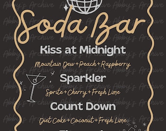 Custom Soda Bar Menu