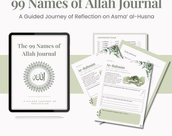 99 Names of Allah Journal | Guided Islamic Reflection Prompts (Digital PDF)