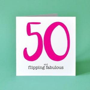 Carte d'anniversaire fabuleuse 50 ans et retournement - Lot de 5 cartes d'anniversaire