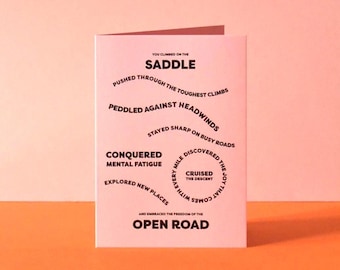 Cycling Milestone Card - Birthday Card for Cyclist - Encouragement Card for Cyclist - Cyclist Motivation Card