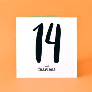 Carte d'anniversaire 14 ans et intrépide pour ados - Lot de 5 cartes d'anniversaire