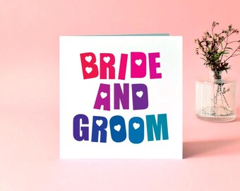 Bride and Groom Wedding Card - Wedding Day Congratulations Card
