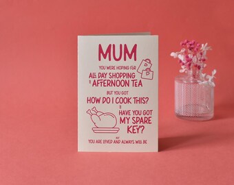 How Do I Cook This Funny Card for Mum - Mother's Day Card from Adult Daughter or Son - Relatable Card for Mum from Grown Up Child