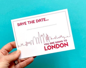 Save the Date You are Going to London Card - INSTANT DOWNLOAD