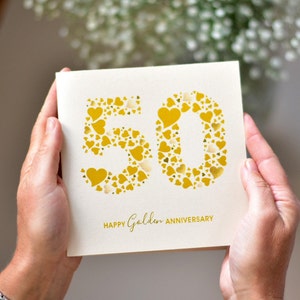 Lots of Hearts Gold 50th Anniversary Card image 1