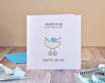 Congratulations on the Birth of Your Beautiful Baby Boy Card