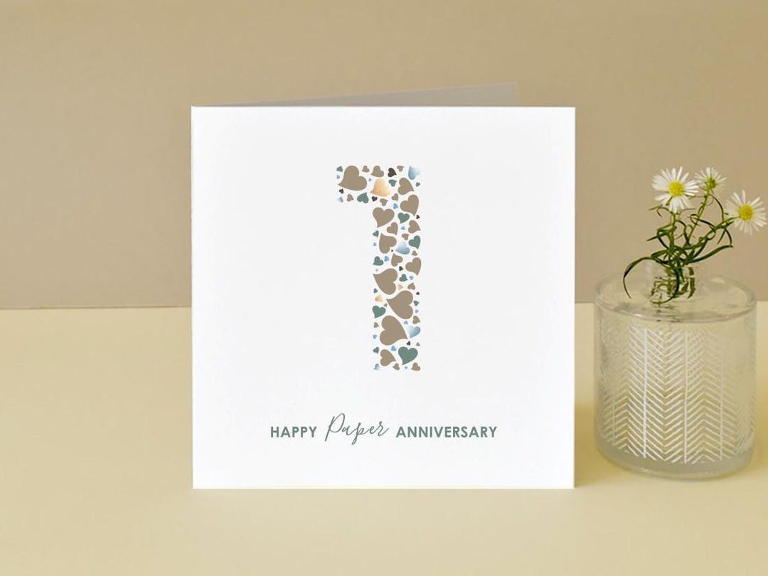 1st Anniversary Card Paper - First Year Card for Couple - Etsy