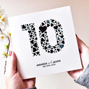 Carte personnalisée pour 10e anniversaire de mariage