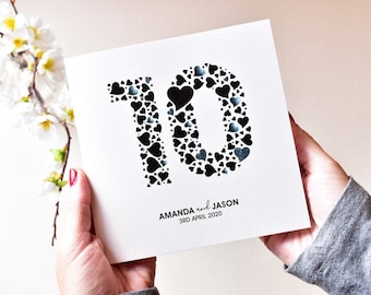 Personalised 10th Wedding Anniversary Card